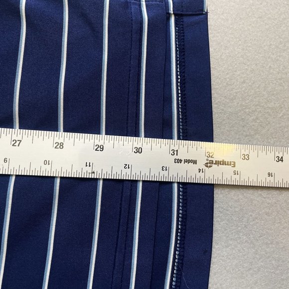 Peter Millar Polo Mens Large L Summer Comfort Blue Golf Striped Polyester Shirt - Picture 7 of 9